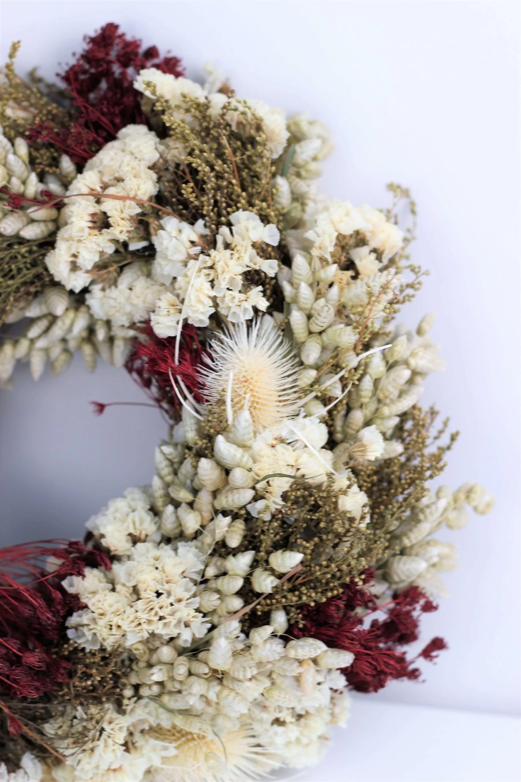 Festive Dried Wreath - Bleached, Red Selection, 30 cm - Image 2