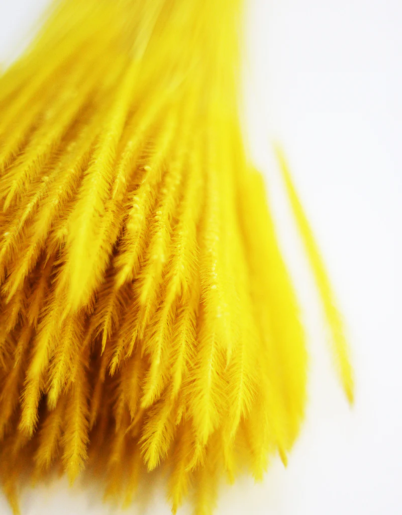 Dried Silk Worm bunch - Yellow Flowers Stems, 50cm - Image 3