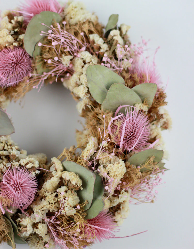 Dried Wreath - With Pink Selection, Bleached, 30 cm - Image 4