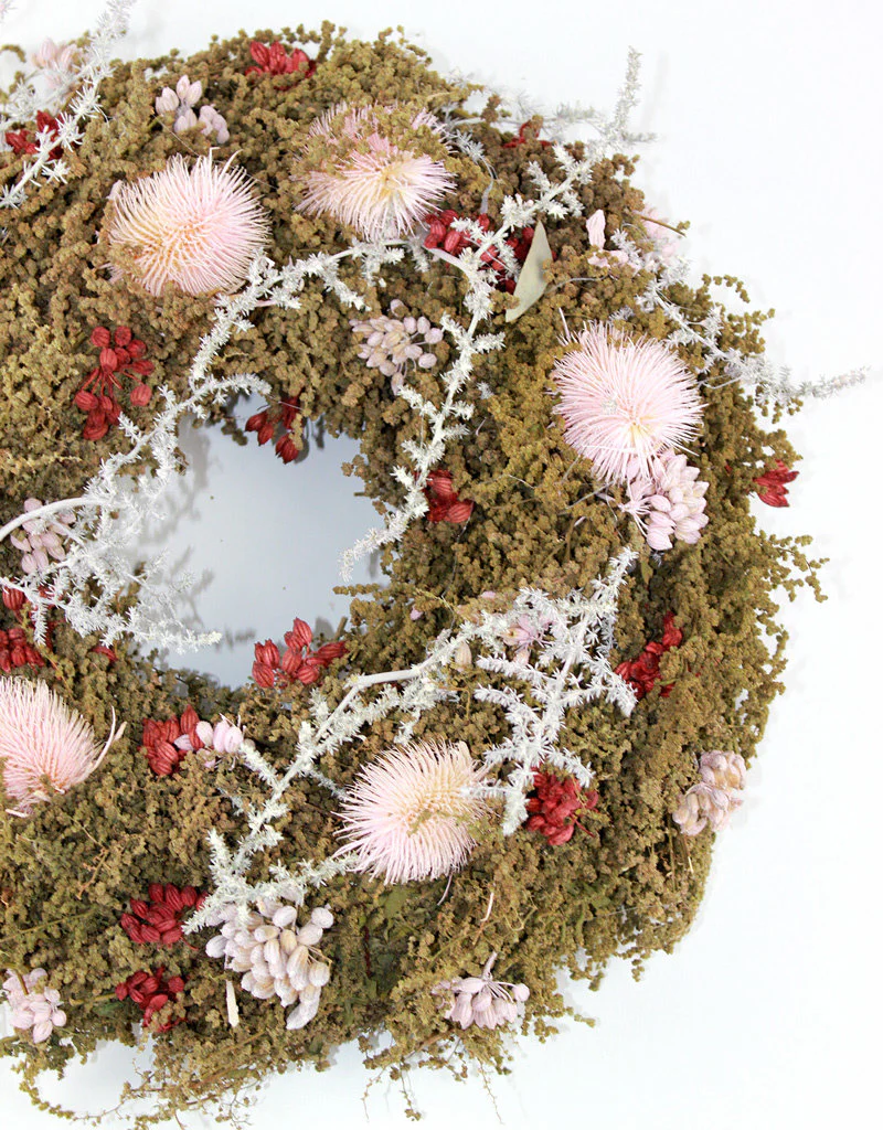 Dried Wreath Sensation Deluxe - Light Pink, 40 cm - Image 2