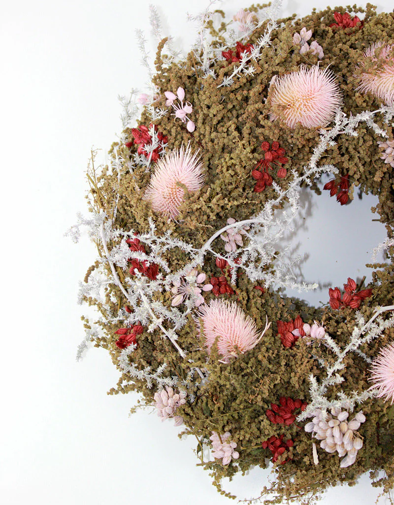 Dried Wreath Sensation Deluxe - Light Pink, 40 cm - Image 3