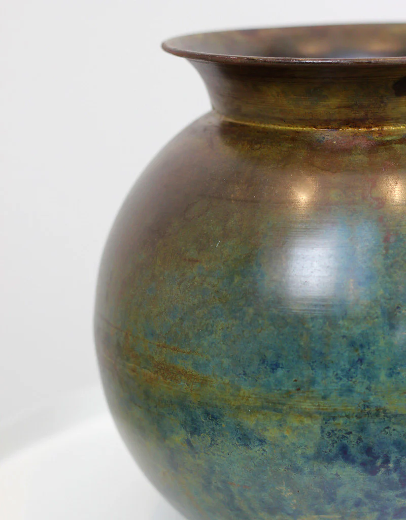 Marble Effect Metal Globe Vase, 26 cm - Image 2