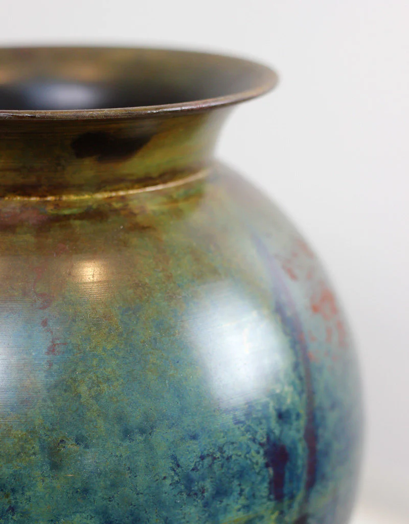 Marble Effect Metal Globe Vase, 26 cm - Image 4