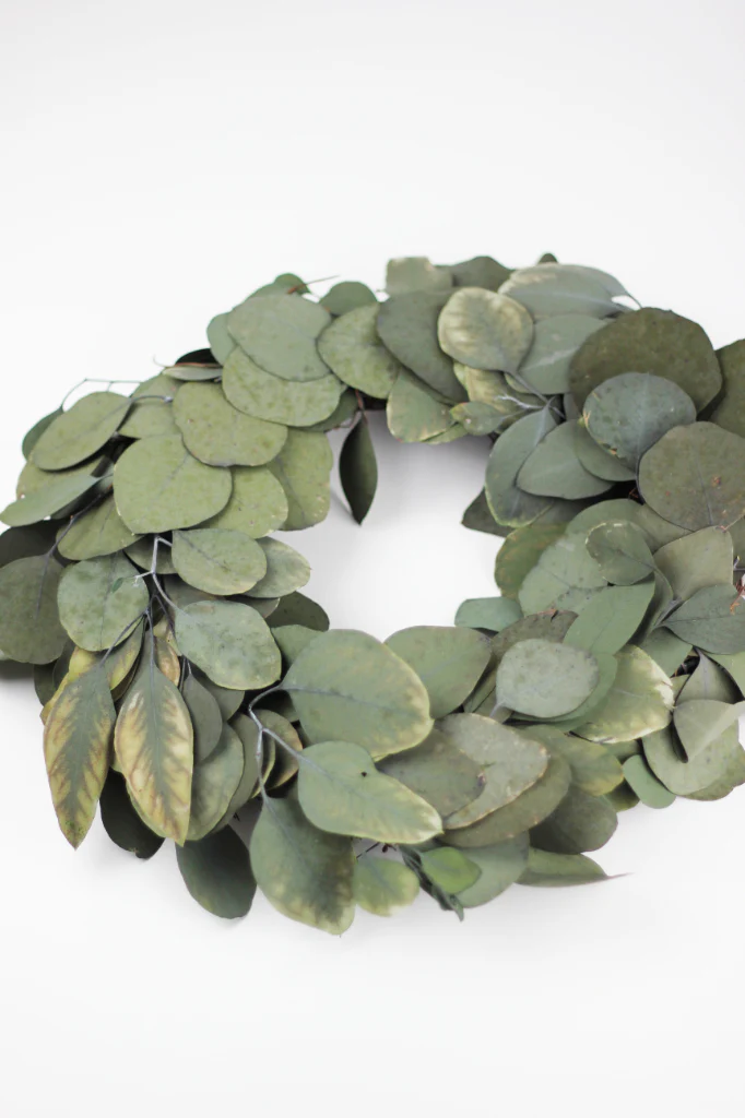 Preserved Eucalyptus Populus Wreath - Green, 30 cm - Image 3