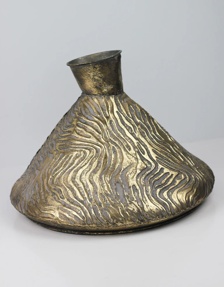 Vase Jibra - Large, Antique Gold, Height 27 cm, Neck Opening 9 cm - Image 5