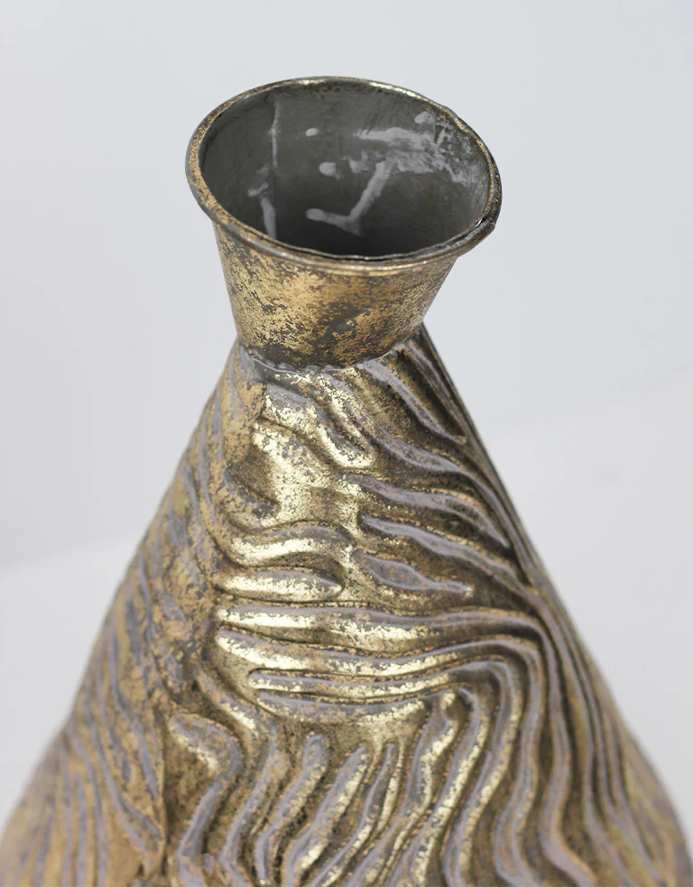 Vase Jibra - Medium, Antique Gold, Height 26 cm, Neck opening 9 cm - Image 4